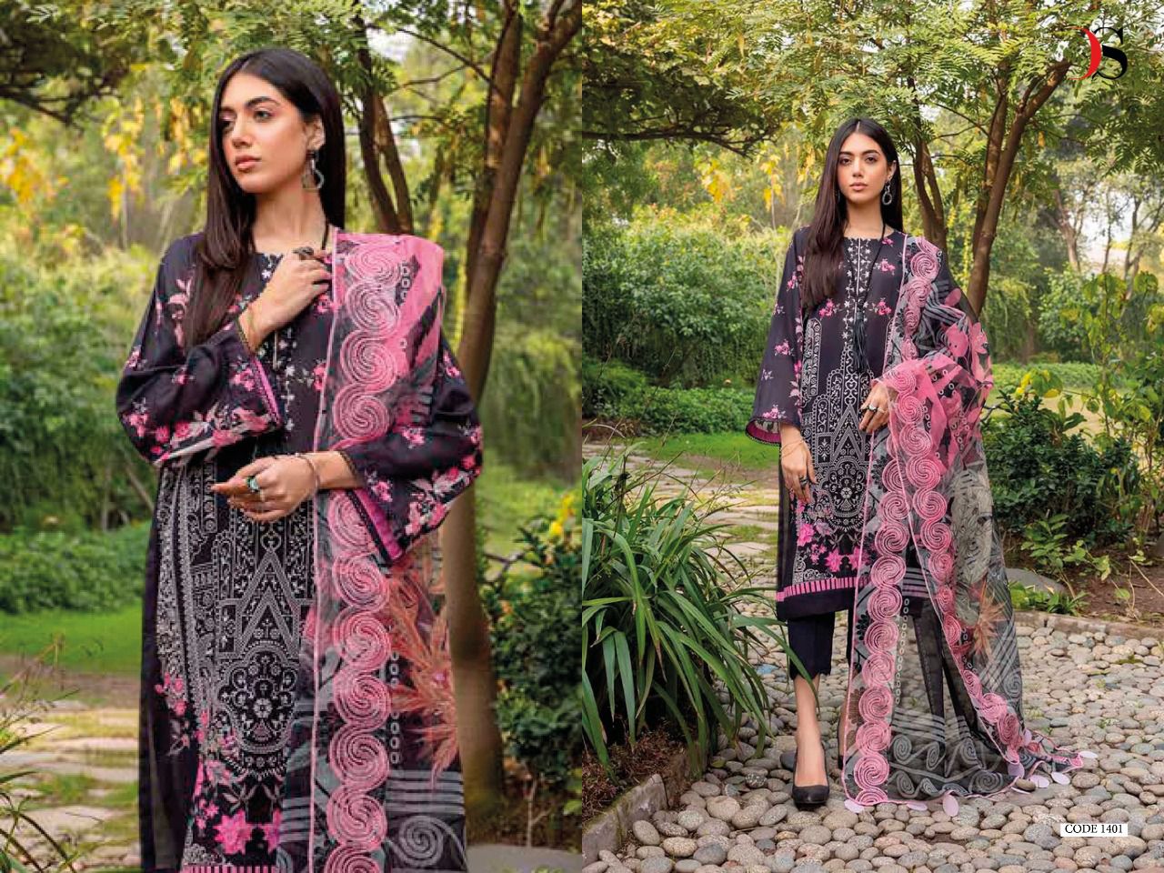 deepsy suit ainq 22 cotton attrective print salwar suit with chiffon dupatta catalog