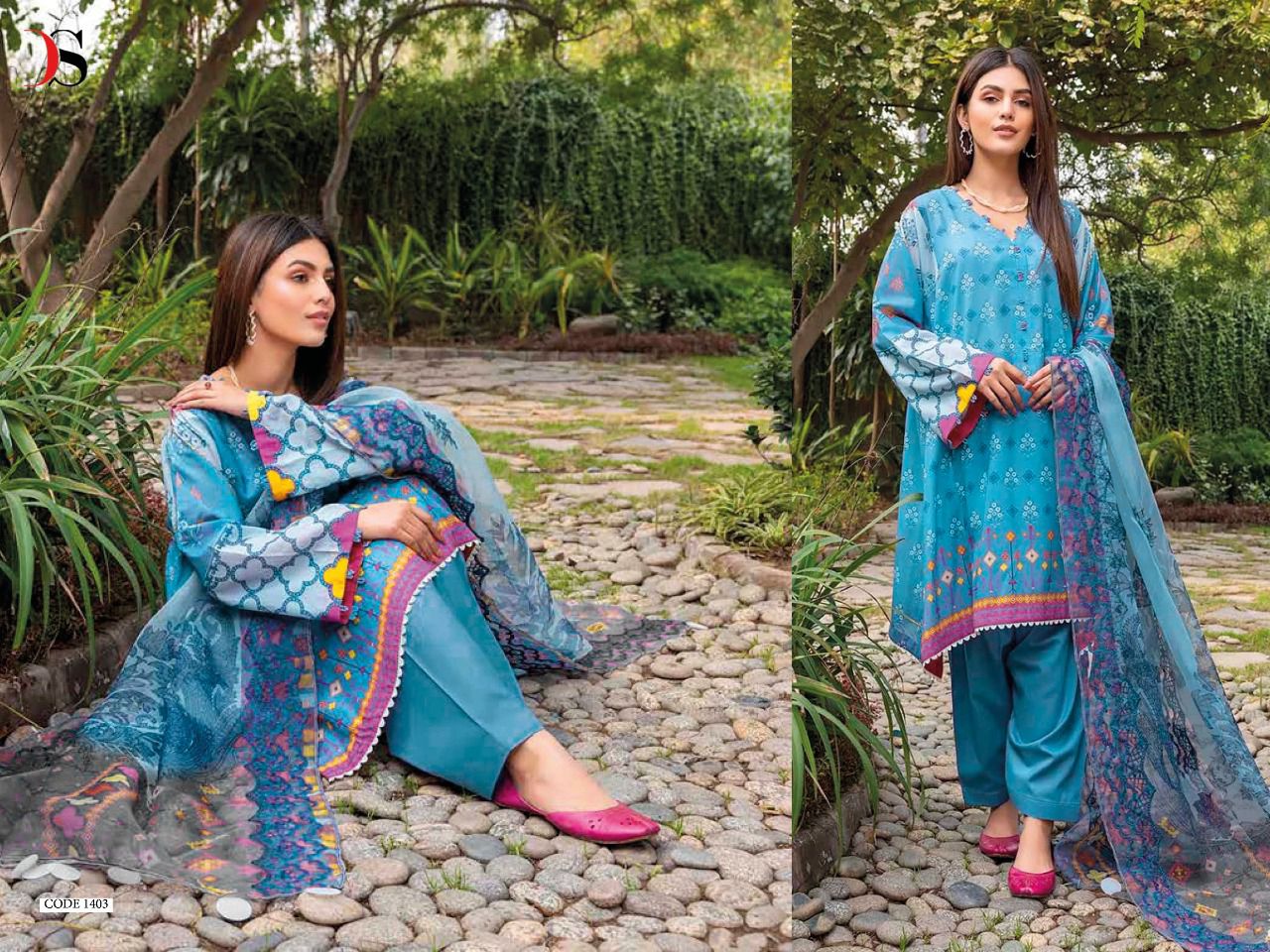 deepsy suit ainq 22 cotton attrective print salwar suit with chiffon dupatta catalog