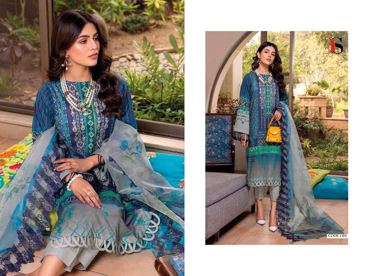 deepsy suit ainq 22 cotton attrective print salwar suit with chiffon dupatta catalog