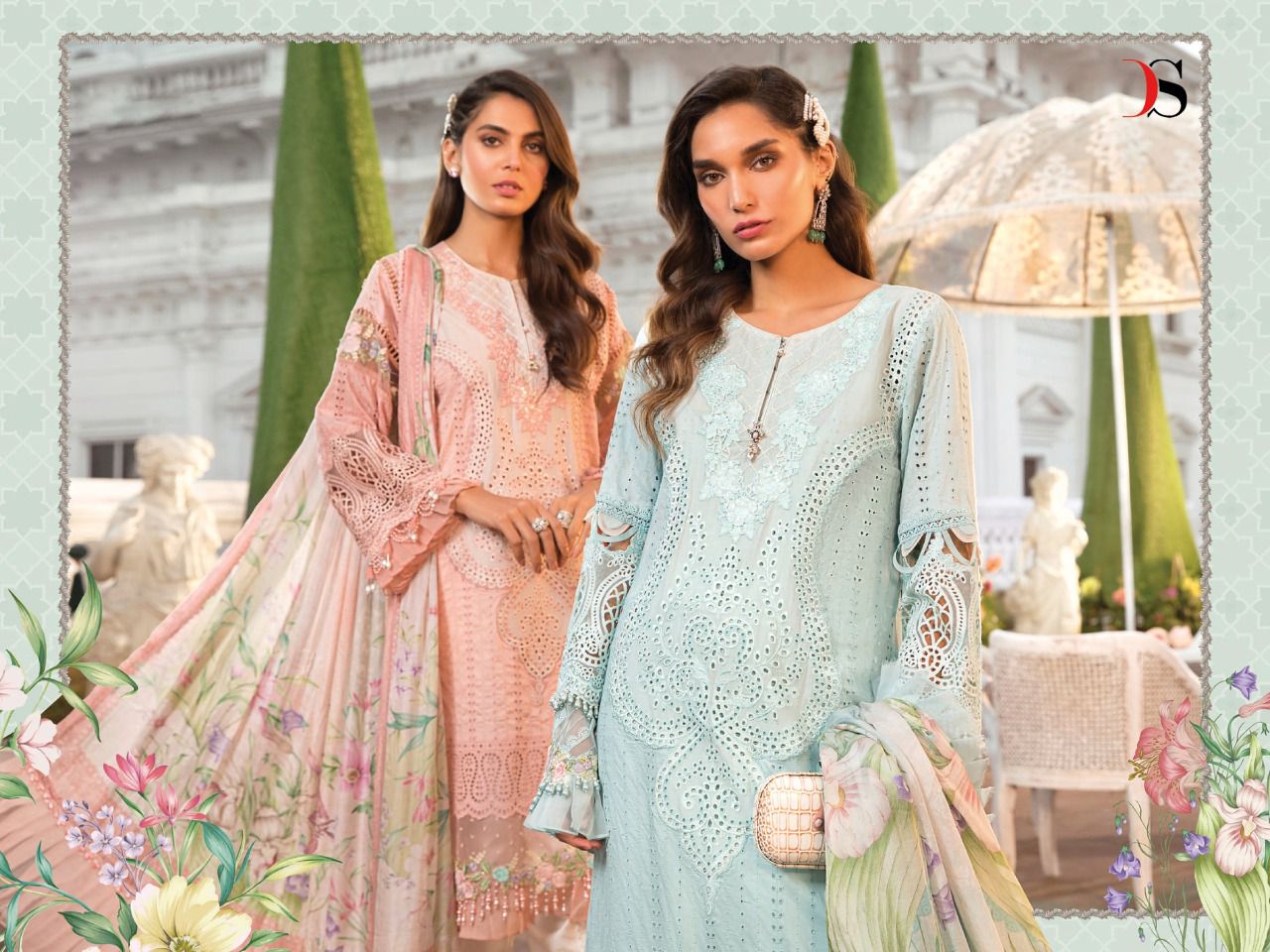 deepsy suit mariab lawn 22 cotton festive look salwar suit catlog with chiffon dupatta