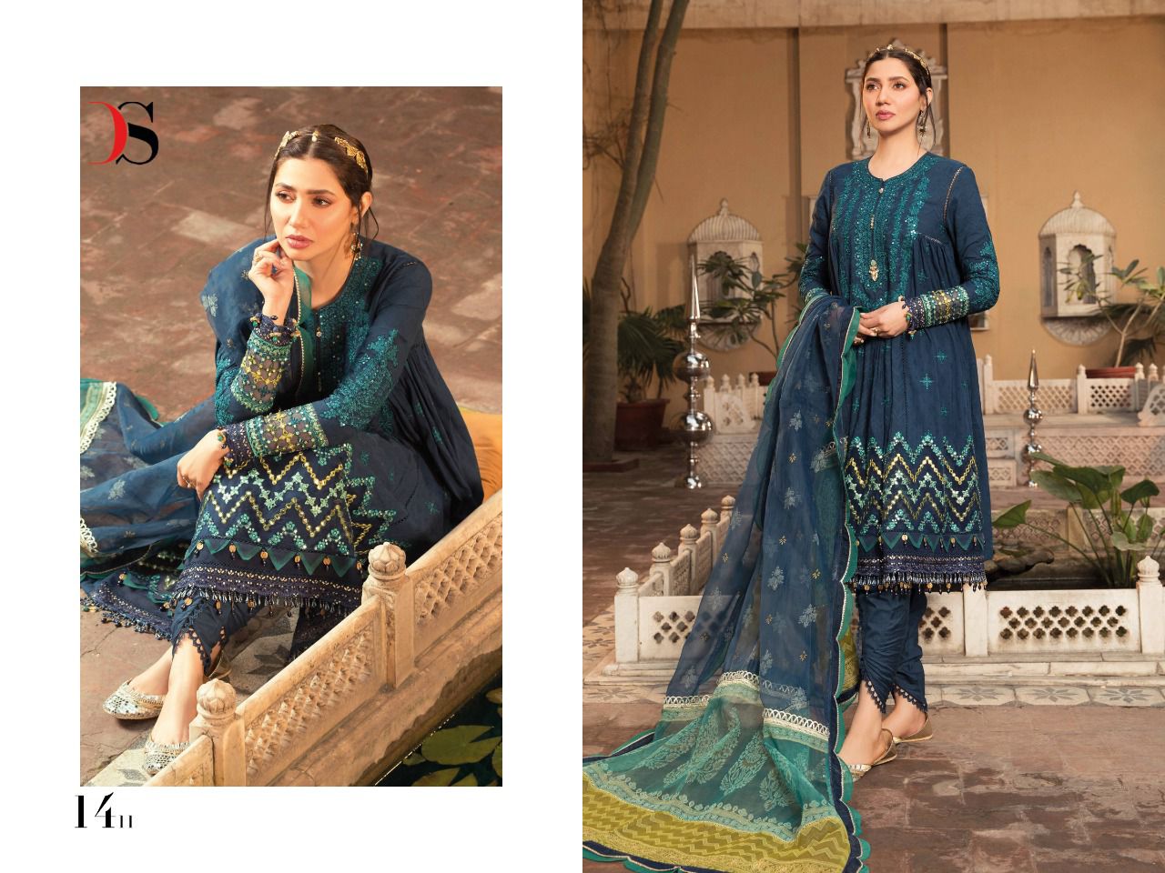 deepsy suit mariab lawn 22 cotton festive look salwar suit catlog with chiffon dupatta