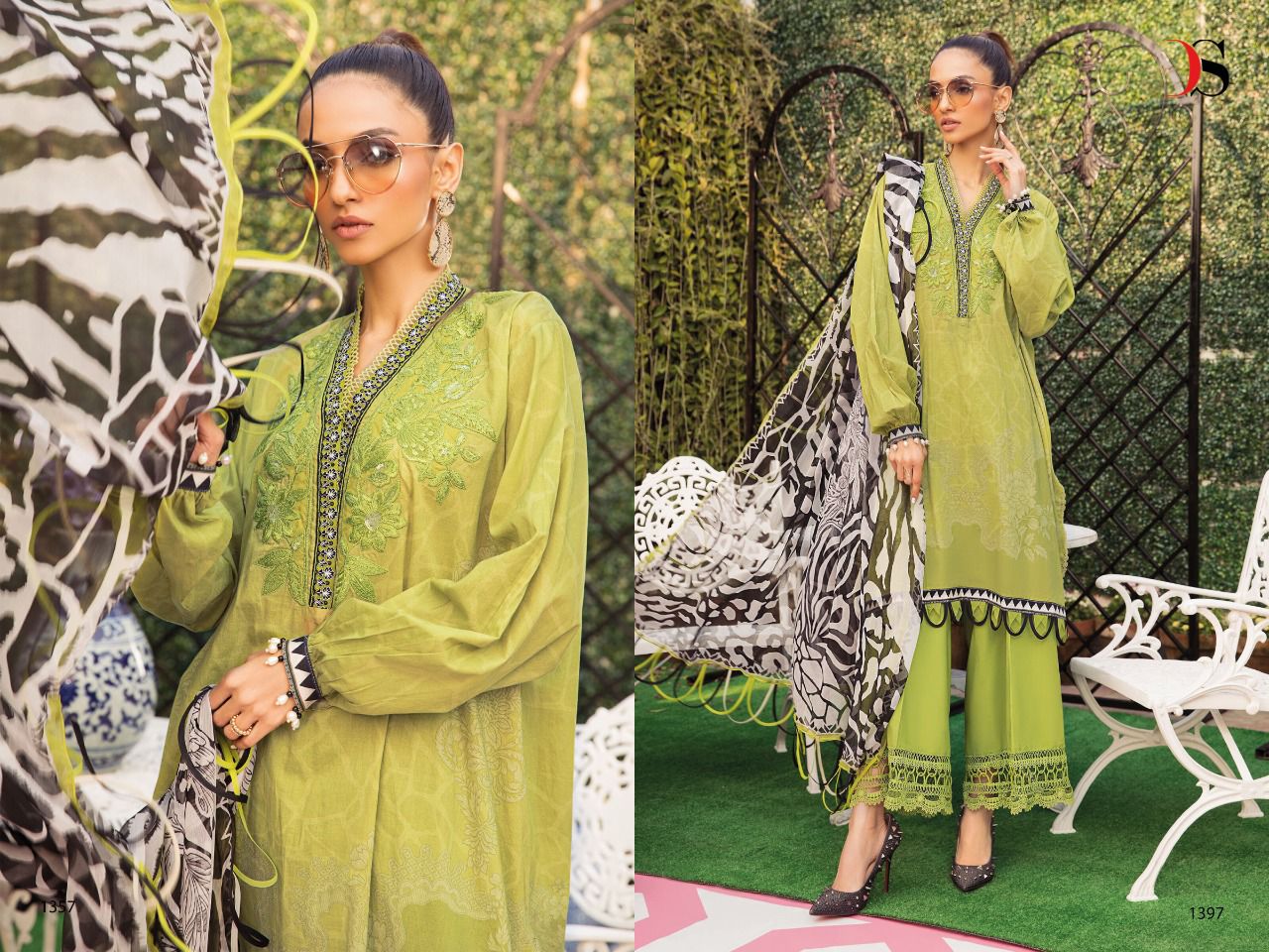 deepsy suit Mariab mprint 22  2 cotton decent look salwar suit  catalog with chiffon dupatta