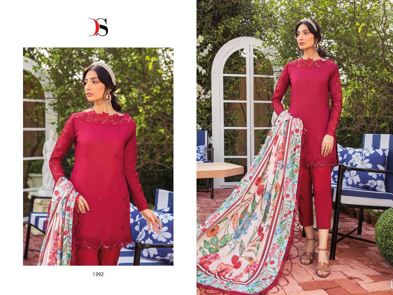 deepsy suit Mariab mprint 22  2 cotton decent look salwar suit  catalog with chiffon dupatta