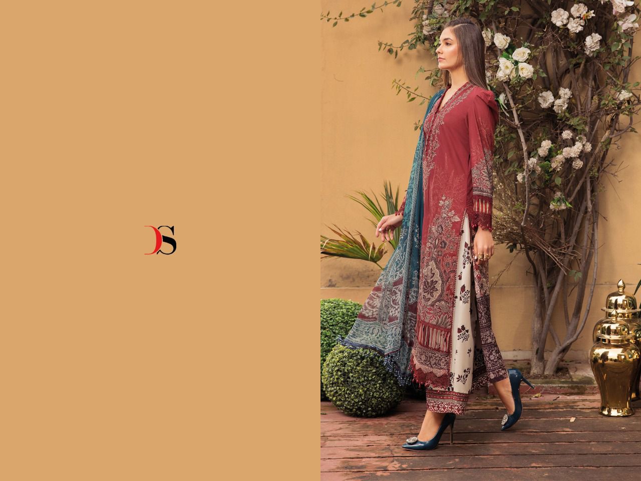 deepsy suit Mariab mprint 22 cotton regal look salwar suit  catalog with chiffon dupatta