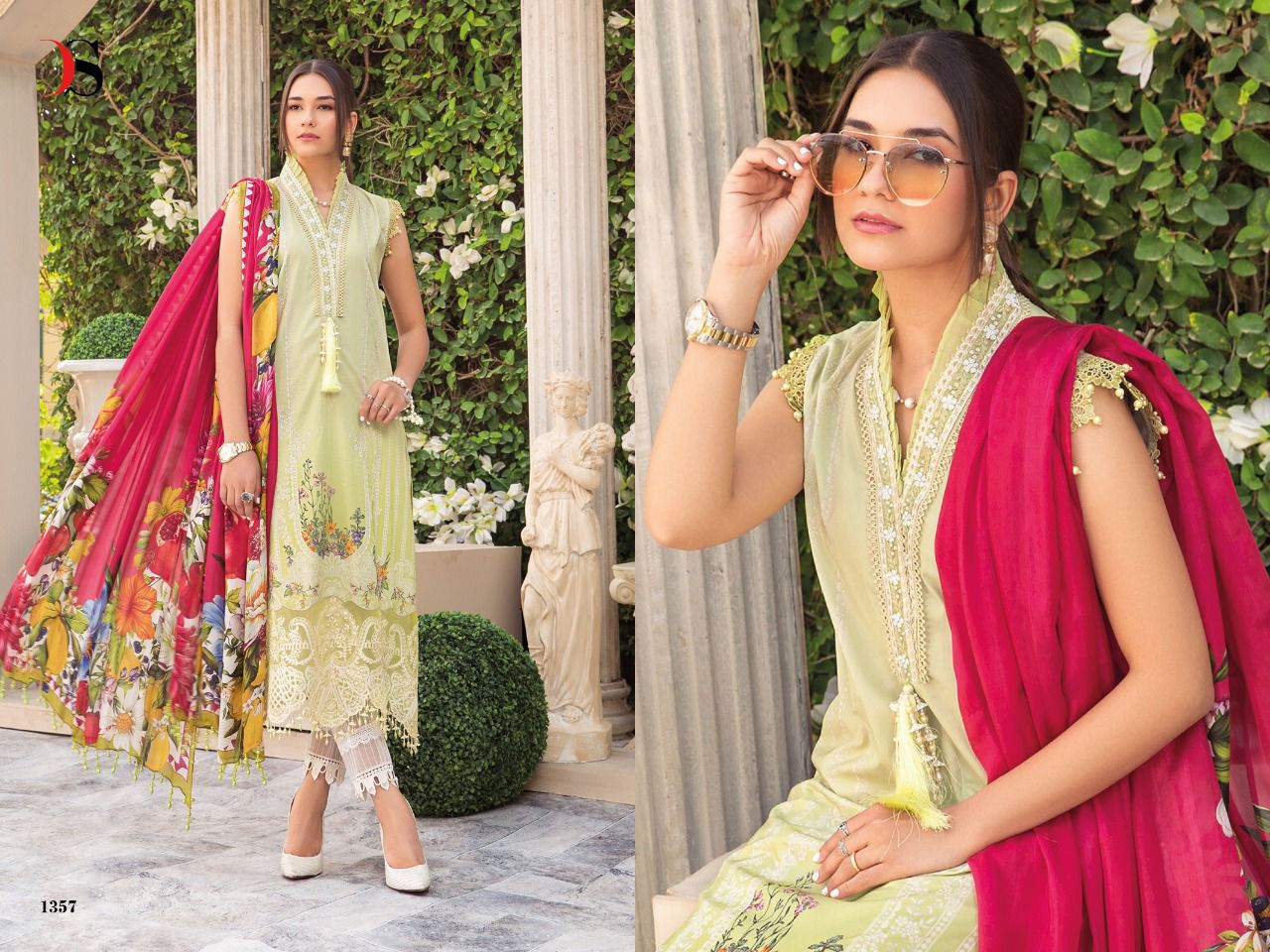 deepsy suit Mariab mprint 22 cotton regal look salwar suit  catalog with chiffon dupatta