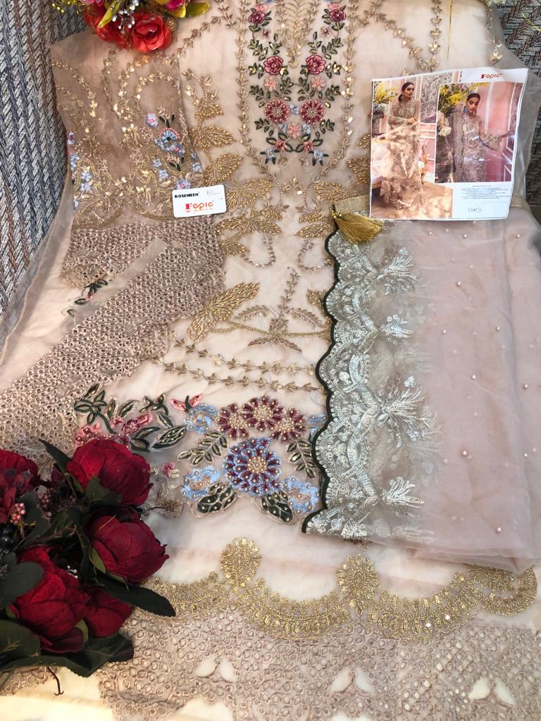 fepic rosemeen  c 1147 organza regal look salwar suit singal