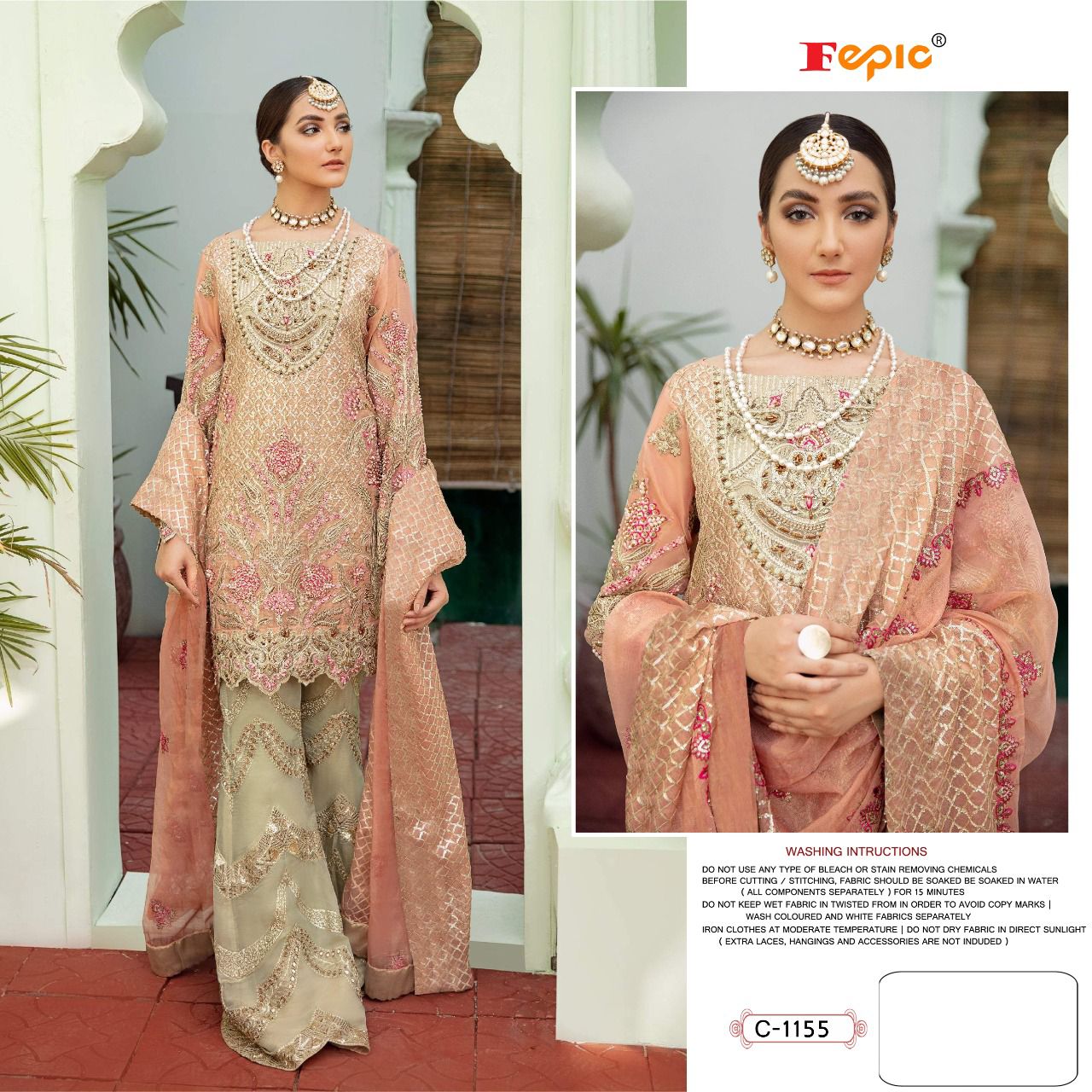 fepic rosemeen c 1155 georgette new and modern style salwar suit single