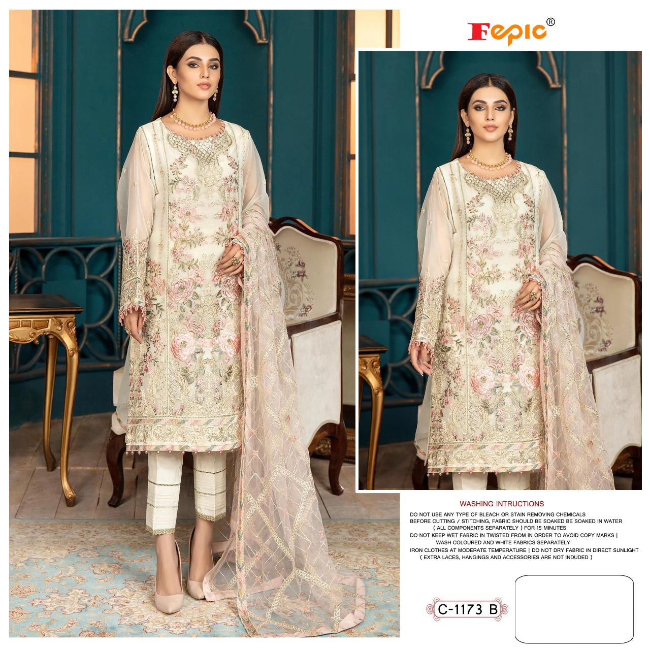 fepic rosemeen c 1173 b georgette regal look salwar suit single