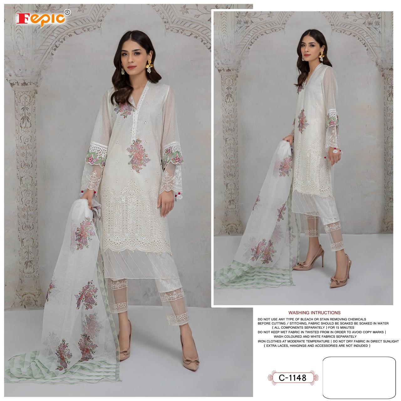 fepic rosemeen d 1148 organza regal look salwar suit single