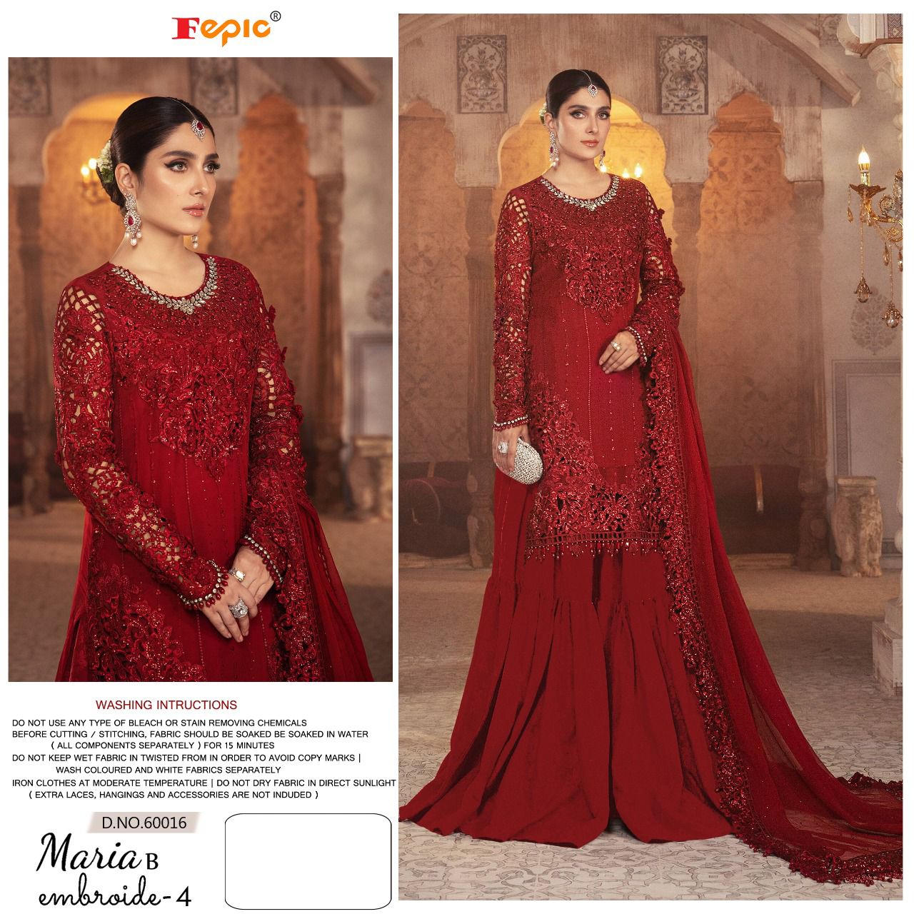 fepic rosemeen maria b embroide 4 georgette gorgeous look  salwar suit catalog