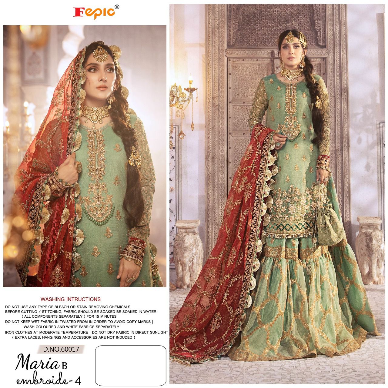 fepic rosemeen maria b embroide 4 georgette gorgeous look  salwar suit catalog