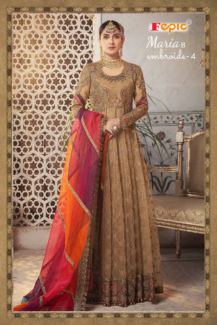 fepic rosemeen maria b embroide 4 georgette gorgeous look  salwar suit catalog