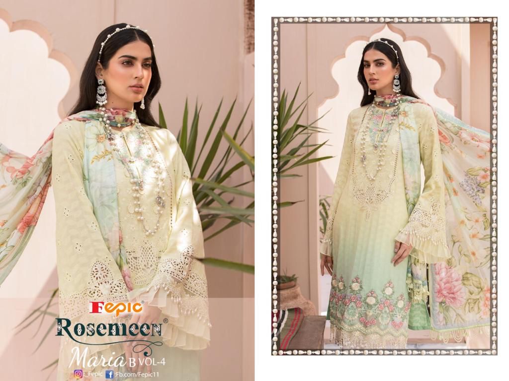 fepic rosemeen maria b vol 4 cotton innovative style salwar suit catalog