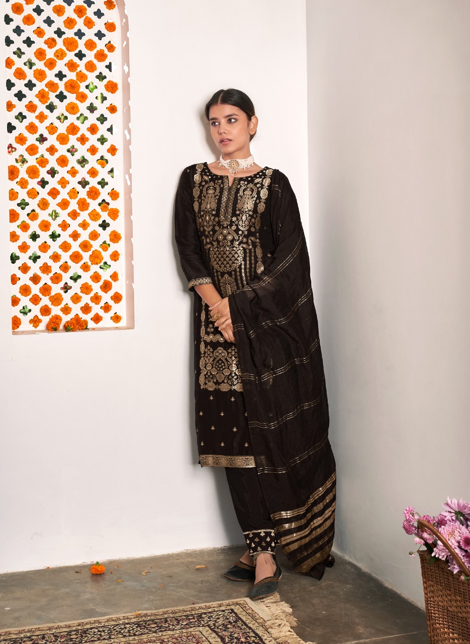 four buttons royalty 3 silk innovative style top bottom with dupatta catalog