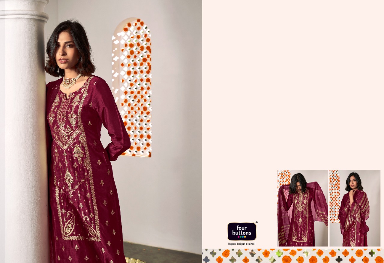 four buttons royalty 3 silk innovative style top bottom with dupatta catalog