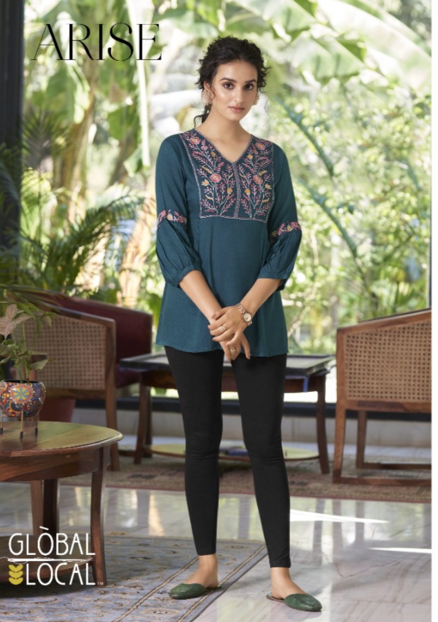 global local arise rayon classic trendy look top catalog