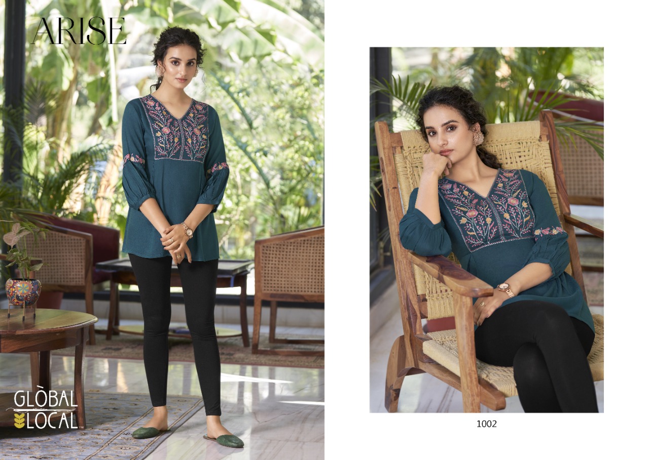 global local arise rayon classic trendy look top catalog