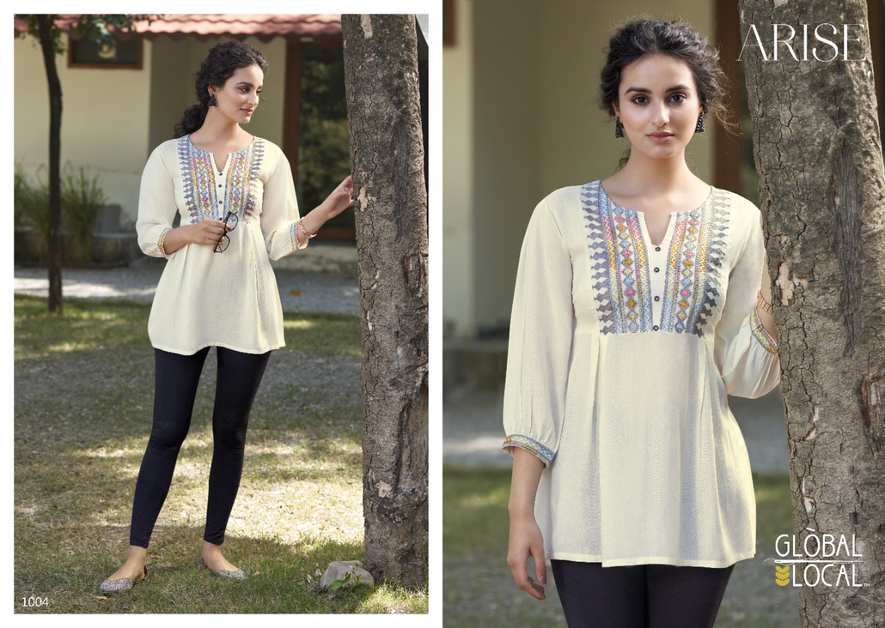 global local arise rayon classic trendy look top catalog