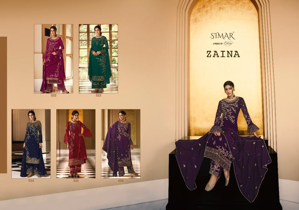 glossy simar zaina georgette  gorgeous look salwar suit catalog