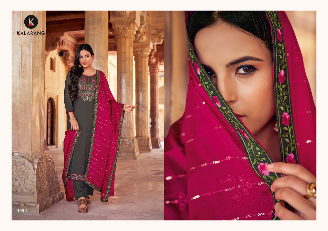 kalarang jannat vol 3 parampara silk regal look salwar suit catalog