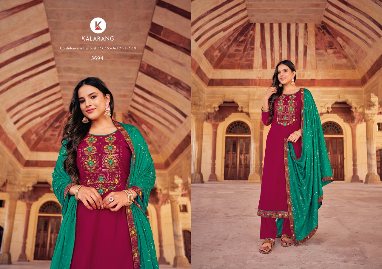 kalarang jannat vol 3 parampara silk regal look salwar suit catalog