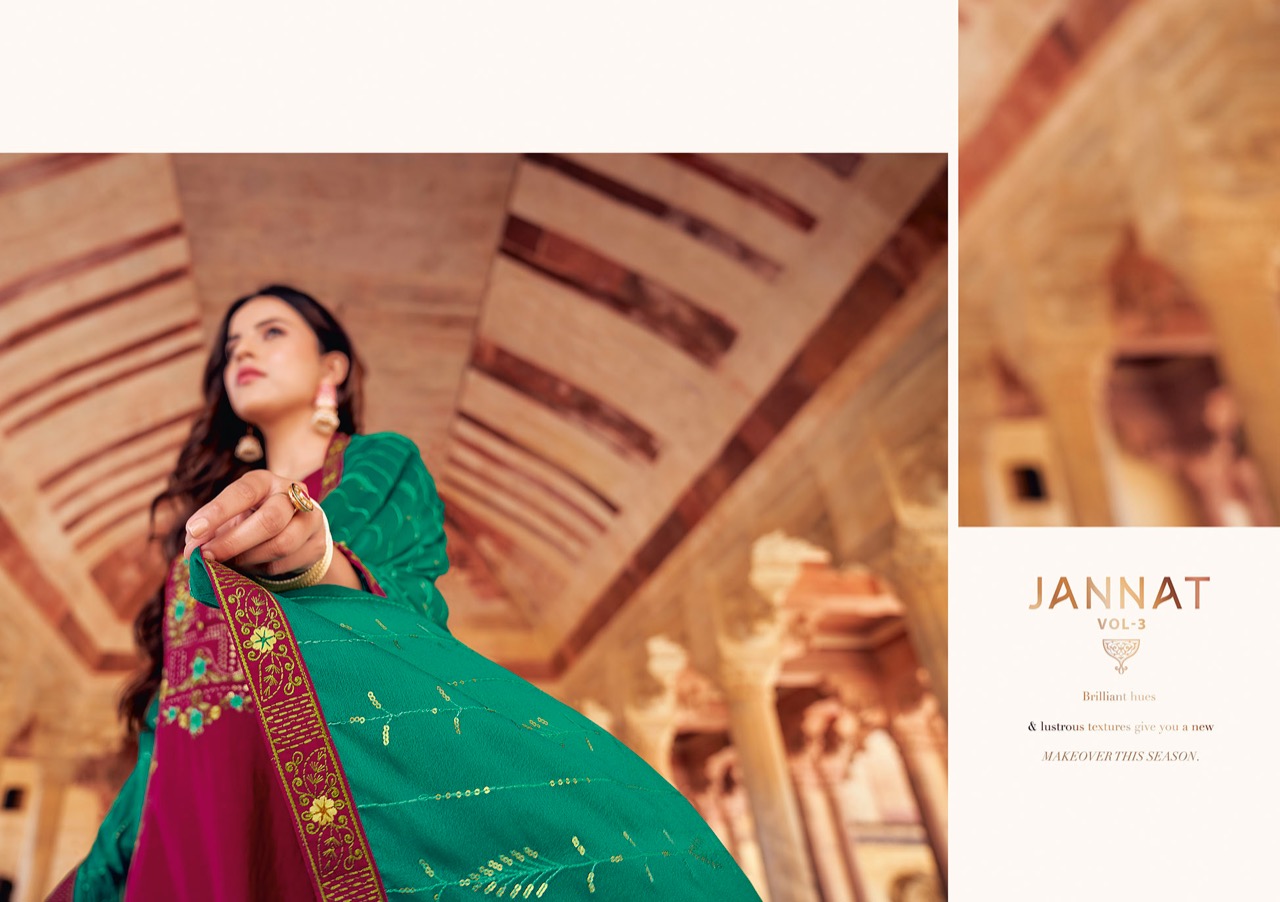 kalarang jannat vol 3 parampara silk regal look salwar suit catalog