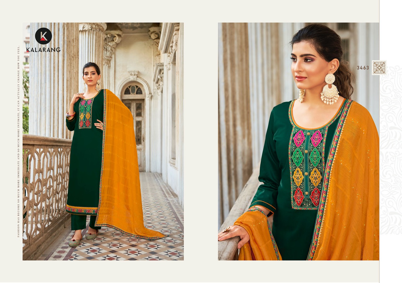 kalarang sajda  silk regal look salwar suit catalog