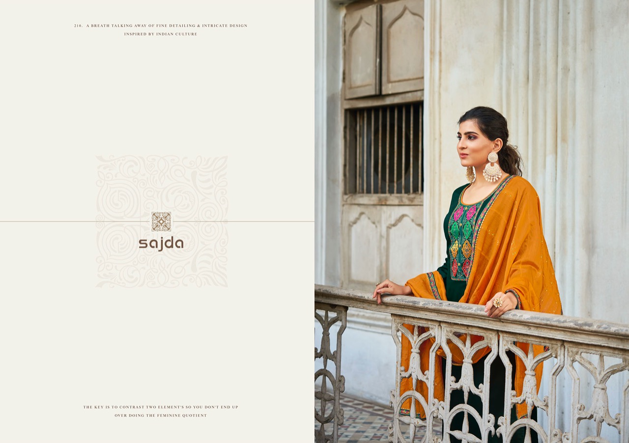 kalarang sajda  silk regal look salwar suit catalog