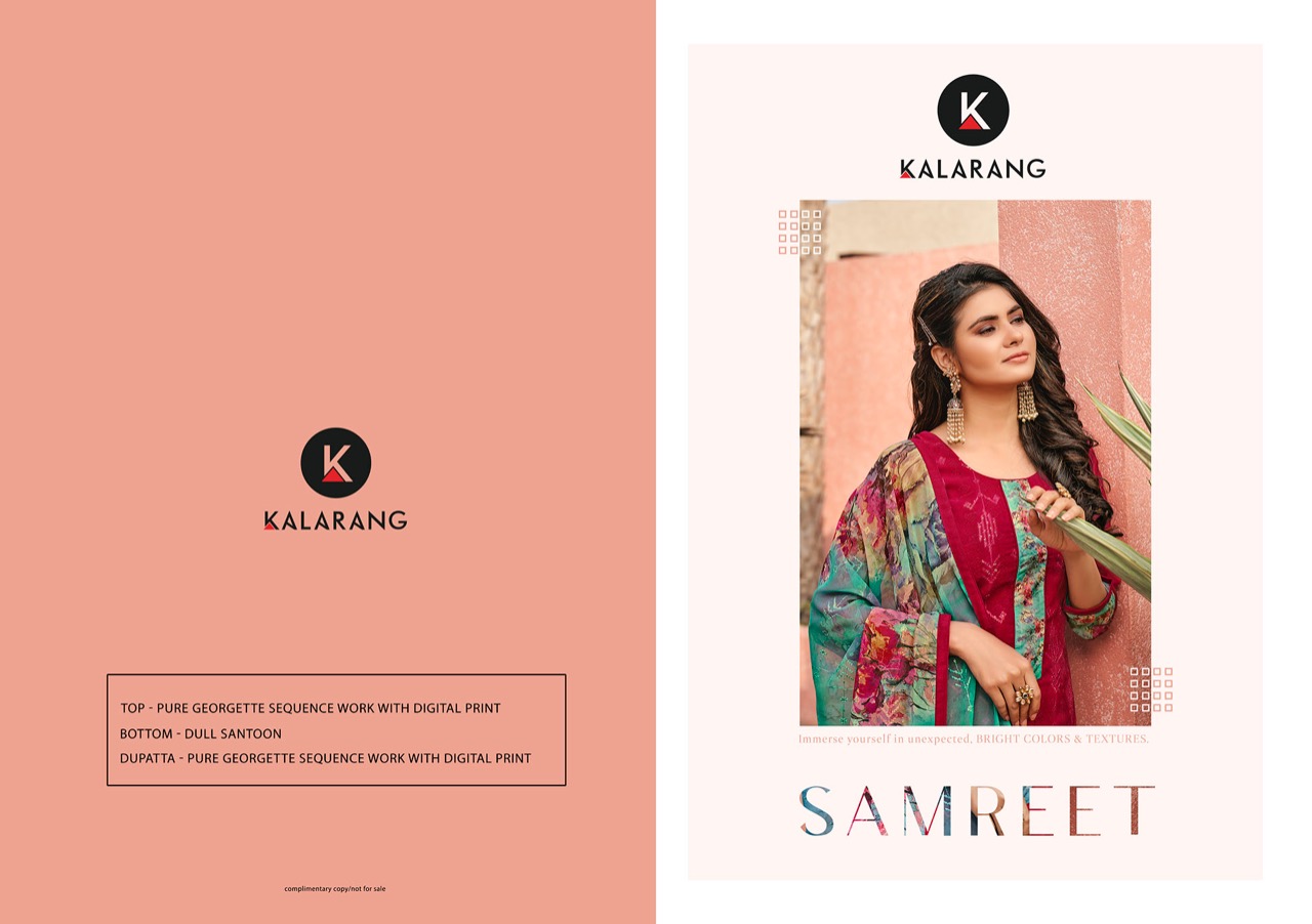 kalarang samreet georgette elegant look salwar suit catalog