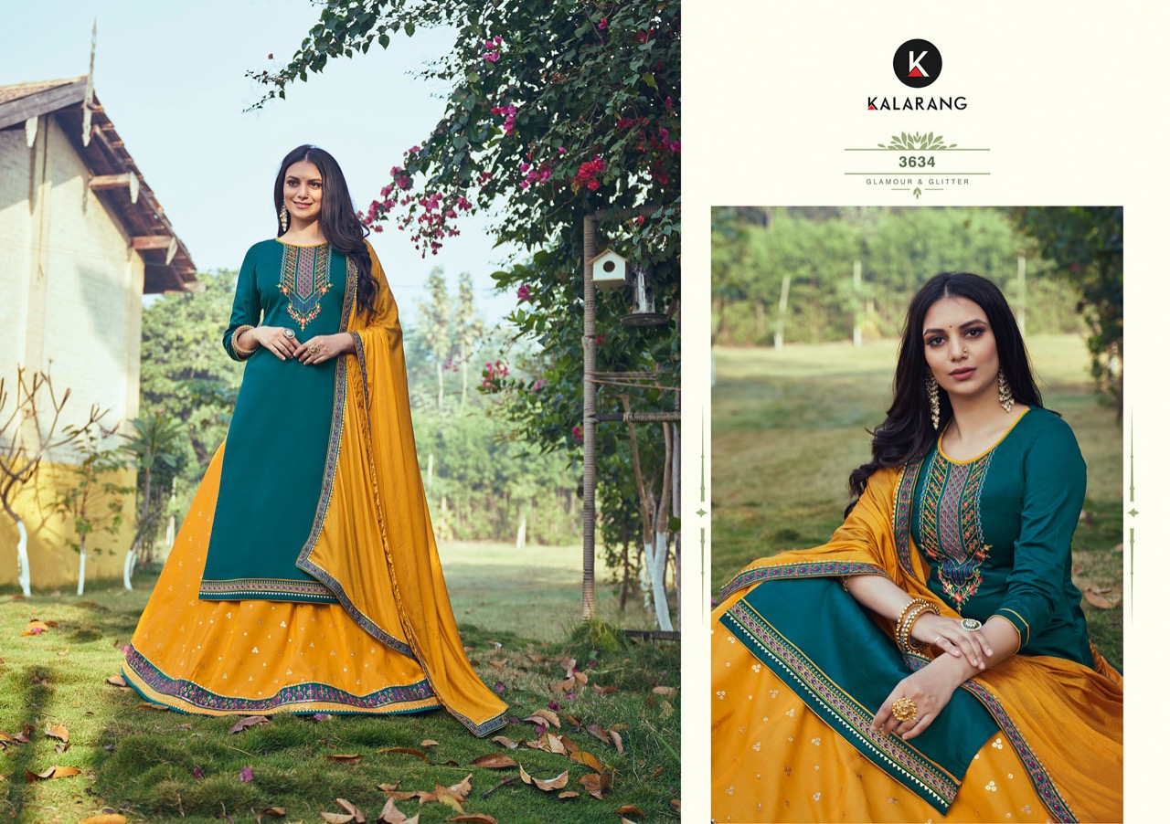 kalarang shivali silk elegant salwar suit catalog