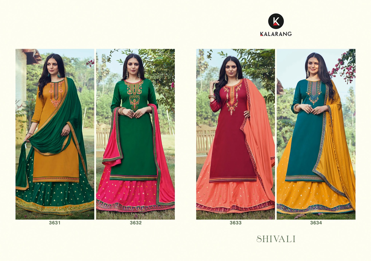 kalarang shivali silk elegant salwar suit catalog