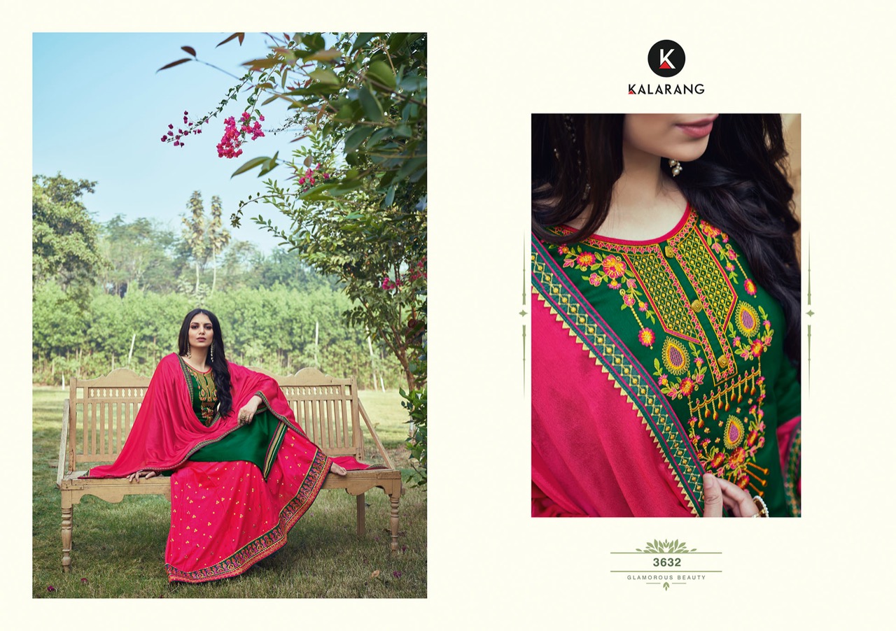 kalarang shivali silk elegant salwar suit catalog