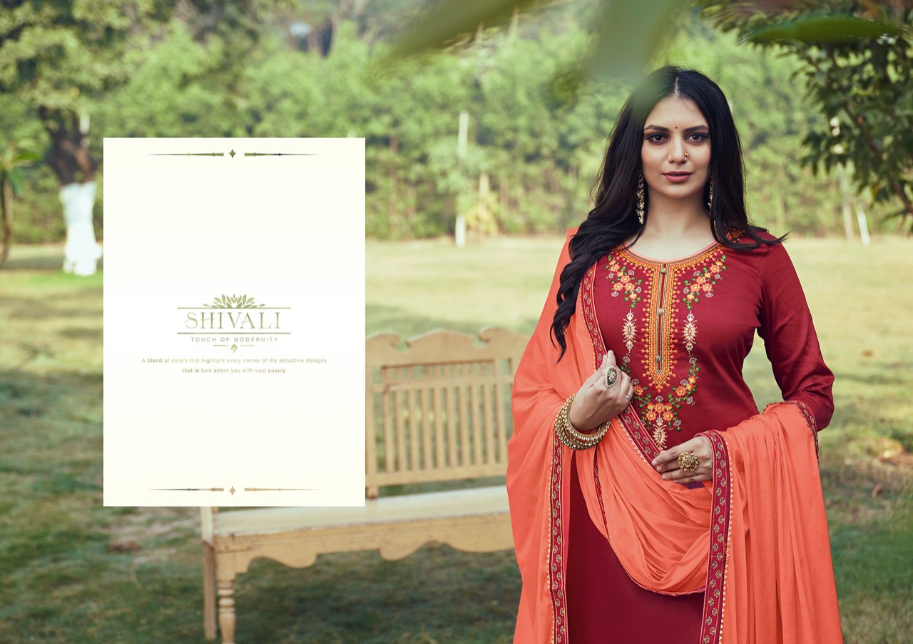 kalarang shivali silk elegant salwar suit catalog