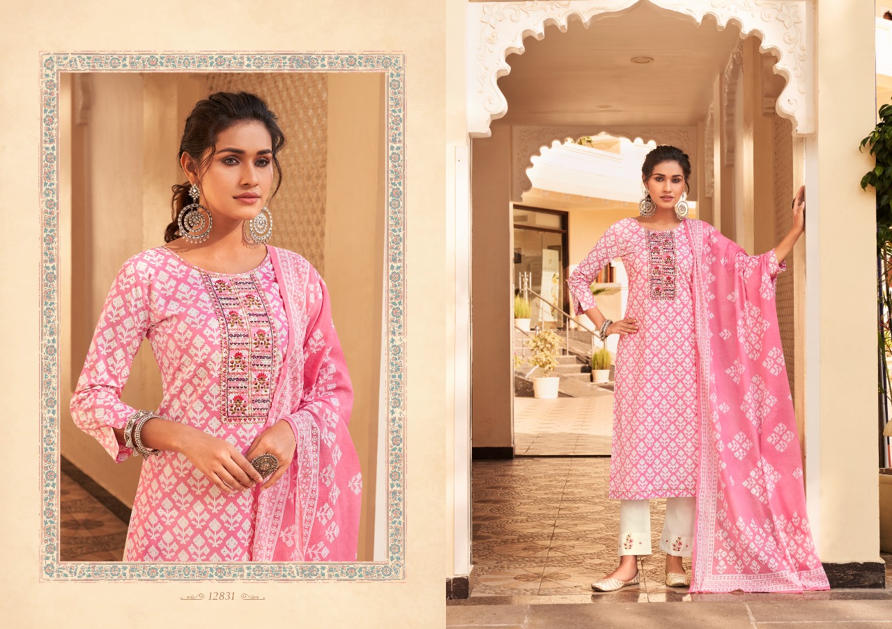 kalaroop by kajree chanel vol 2 cambric cotton innovative style top pent with dupatta catalog