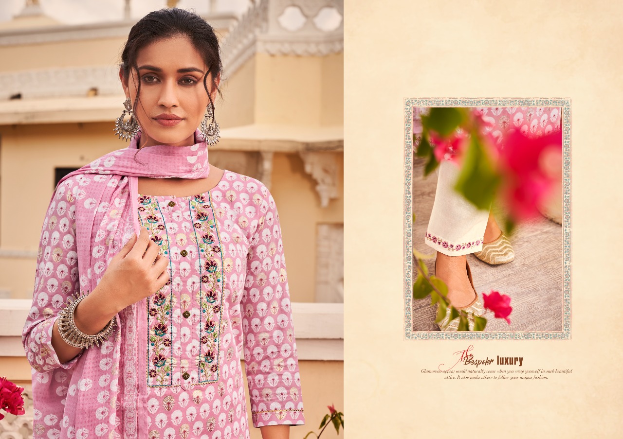 kalaroop by kajree chanel vol 2 cambric cotton innovative style top pent with dupatta catalog