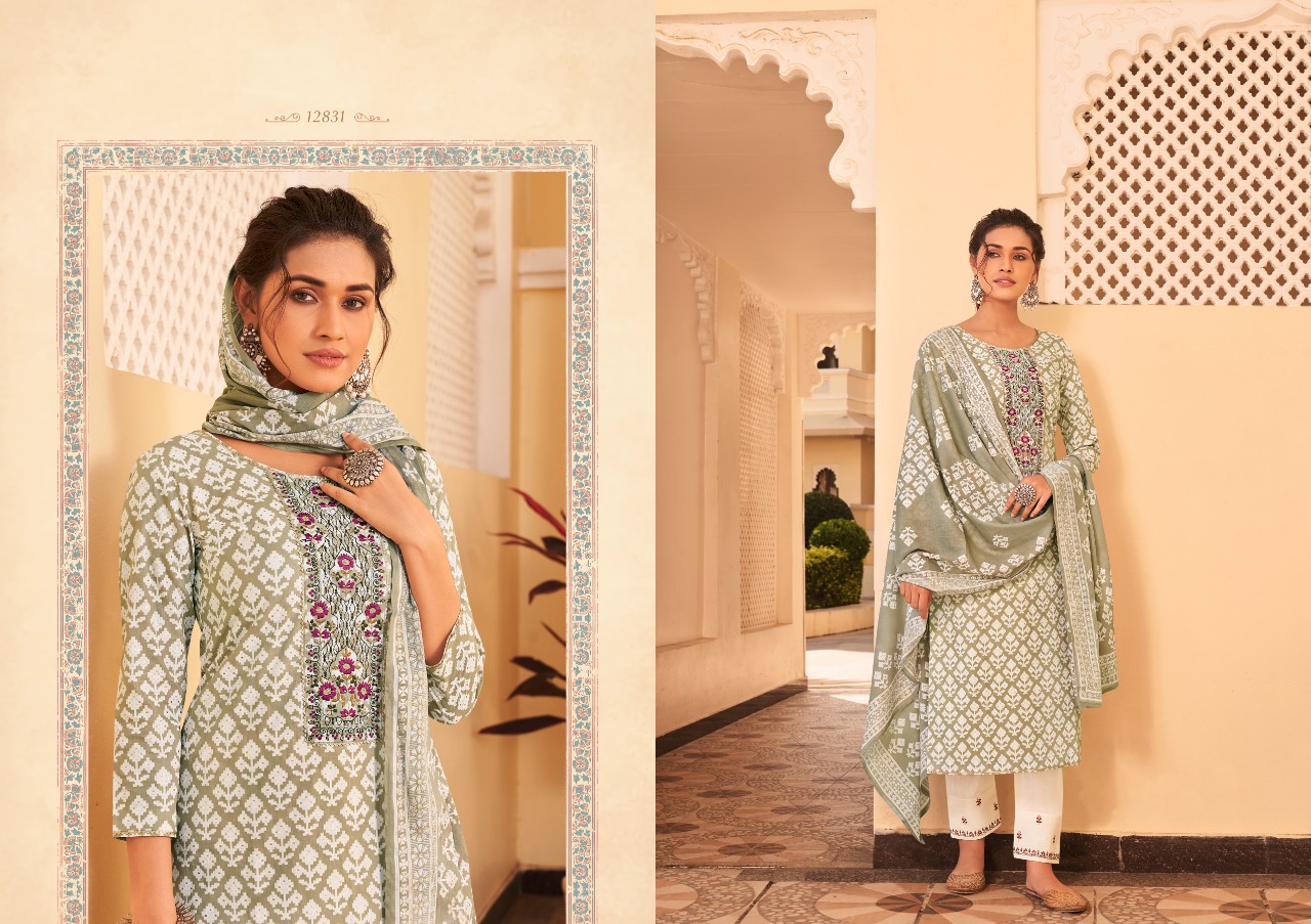 kalaroop by kajree chanel vol 2 cambric cotton innovative style top pent with dupatta catalog