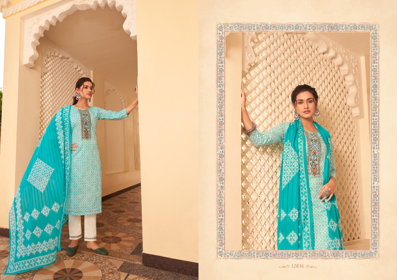 kalaroop by kajree chanel vol 2 cambric cotton innovative style top pent with dupatta catalog