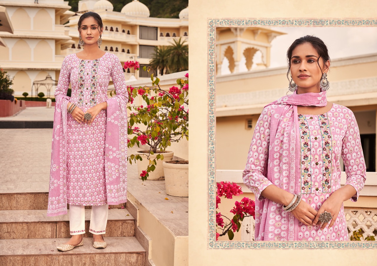 kalaroop by kajree chanel vol 2 cambric cotton innovative style top pent with dupatta catalog