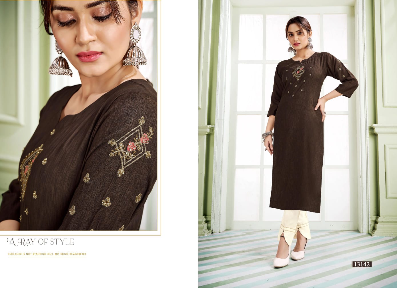 kalaroop by kajree janjar rayon attractive look kurti catalog