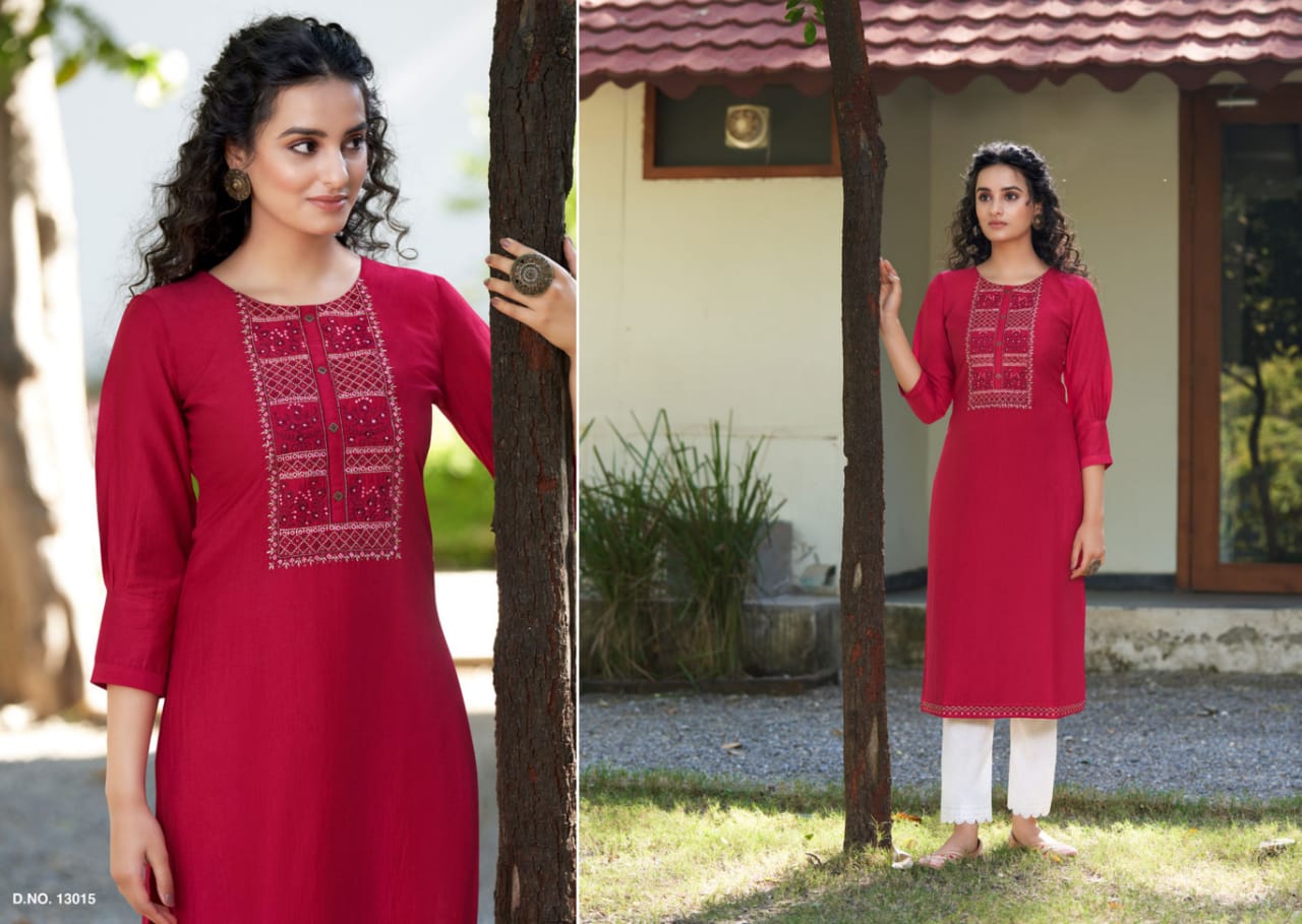 kalaroop by kajree kites vol 4 fancy silk attractive look kurti catalog