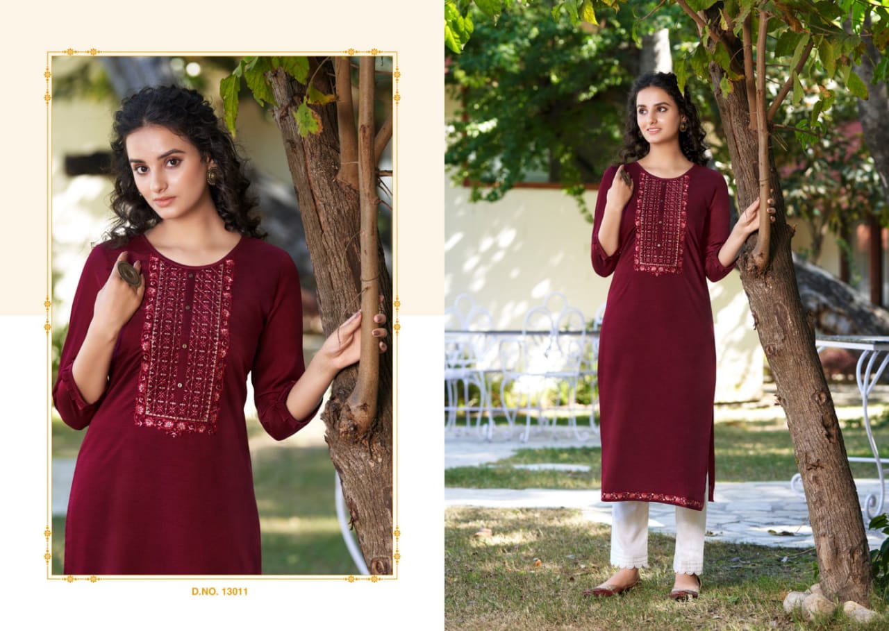 kalaroop by kajree kites vol 4 fancy silk attractive look kurti catalog