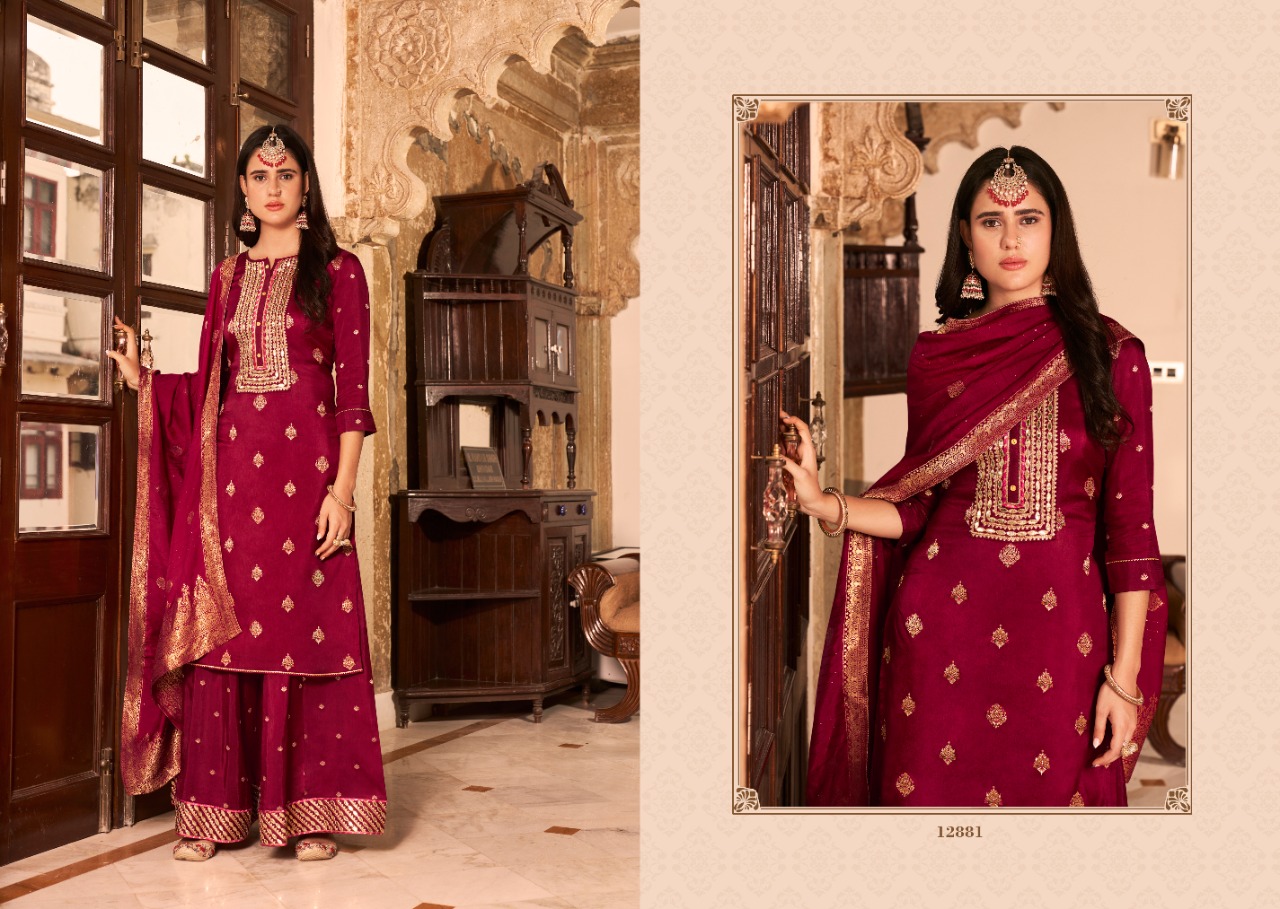 kalaroop by kajree mastani jacquard elegant top sarara with dupatta catalog