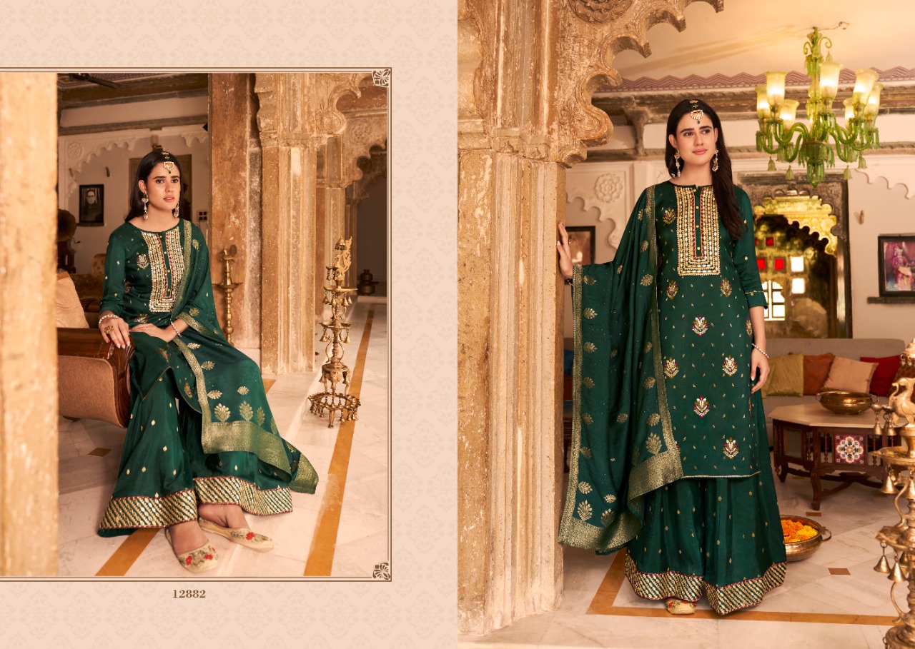 kalaroop by kajree mastani jacquard elegant top sarara with dupatta catalog