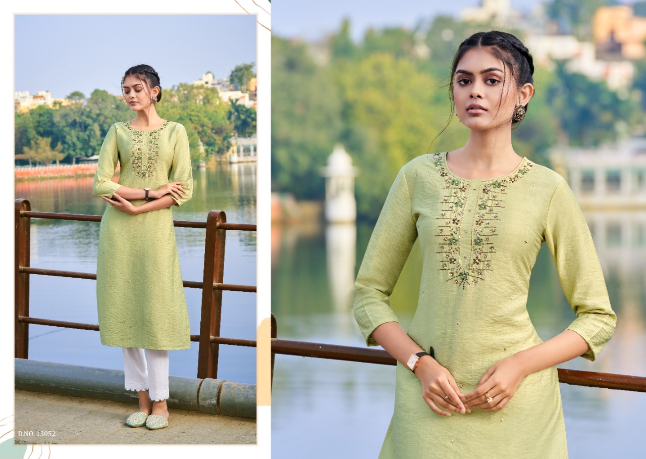 kalaroop by kajree Milano fancy silk attractive look kurti catalog