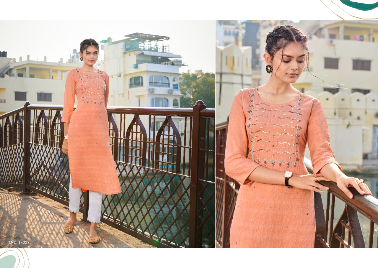 kalaroop by kajree Milano fancy silk attractive look kurti catalog