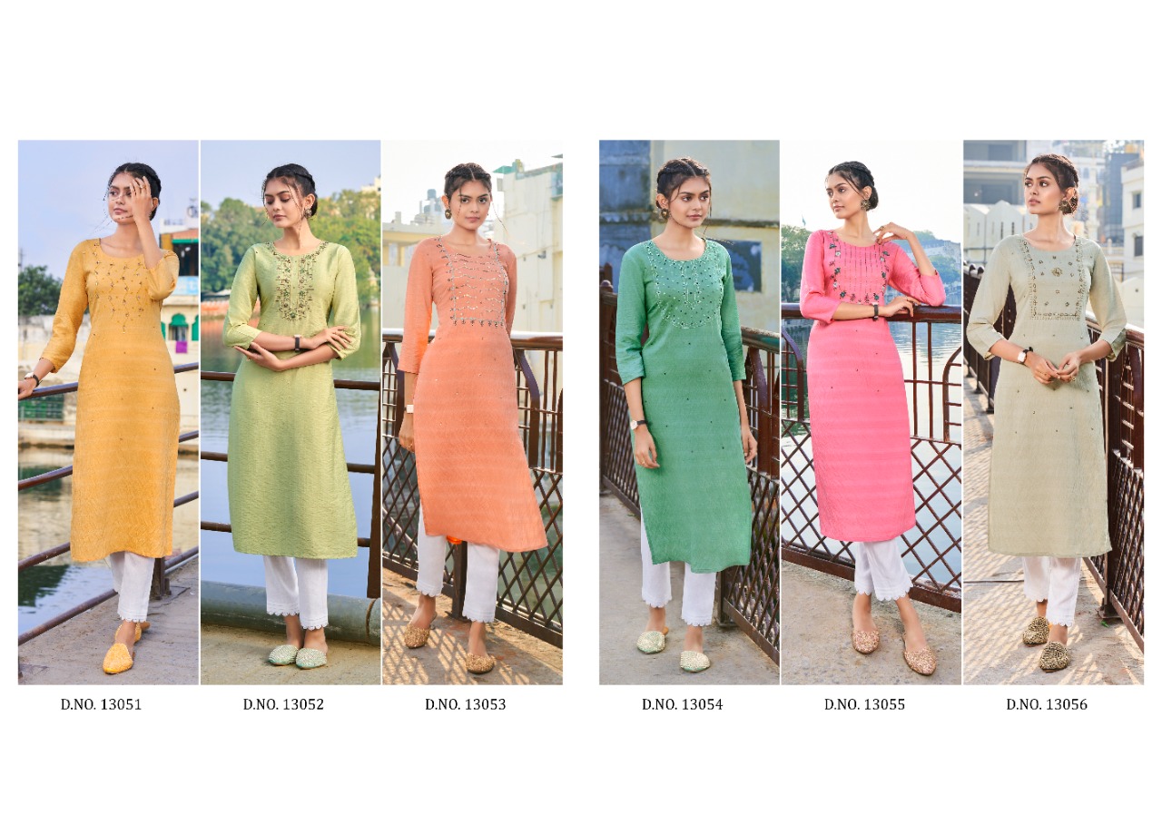 kalaroop by kajree Milano fancy silk attractive look kurti catalog