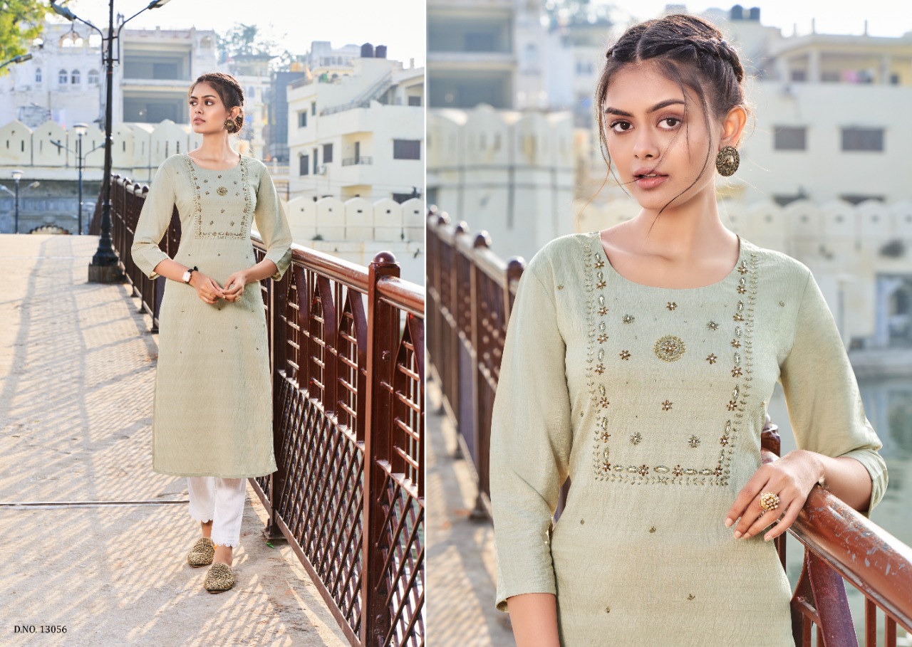 kalaroop by kajree Milano fancy silk attractive look kurti catalog