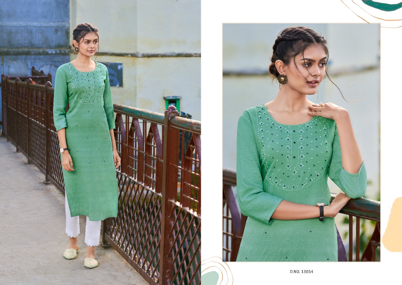 kalaroop by kajree Milano fancy silk attractive look kurti catalog