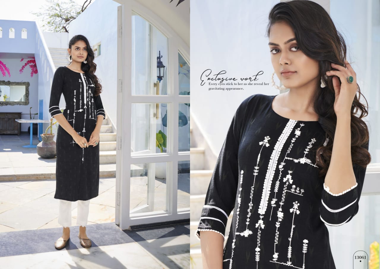 kalaroop by kajree oreo rayon attractive look kurti catalog