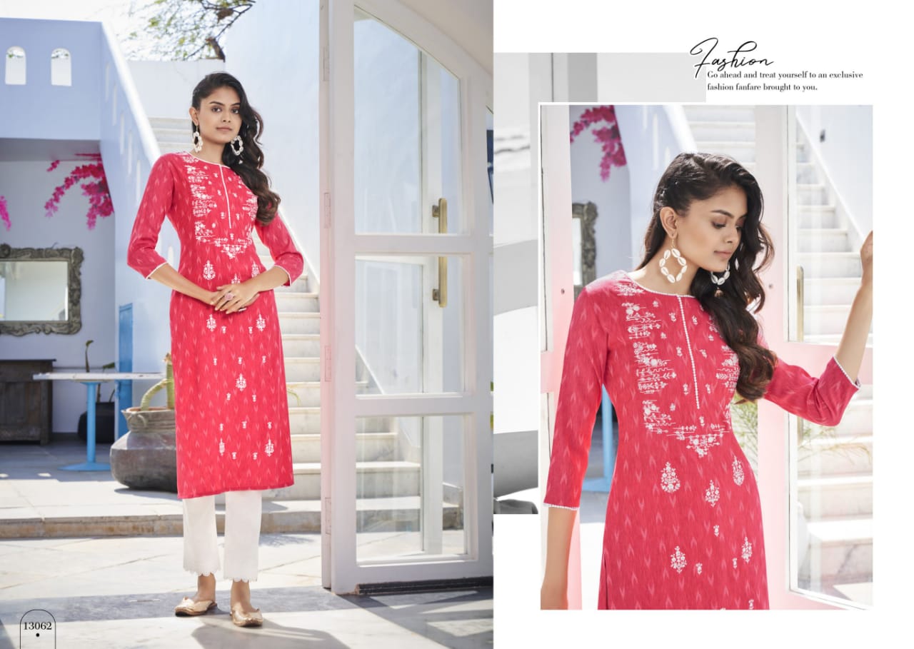 kalaroop by kajree oreo rayon attractive look kurti catalog